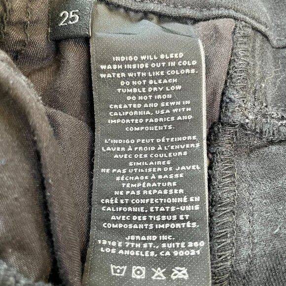 J Brand Natasha Skinny Button-Fly Hi-Rise Jeans in Seriously Black Size 25 - Picture 16 of 16